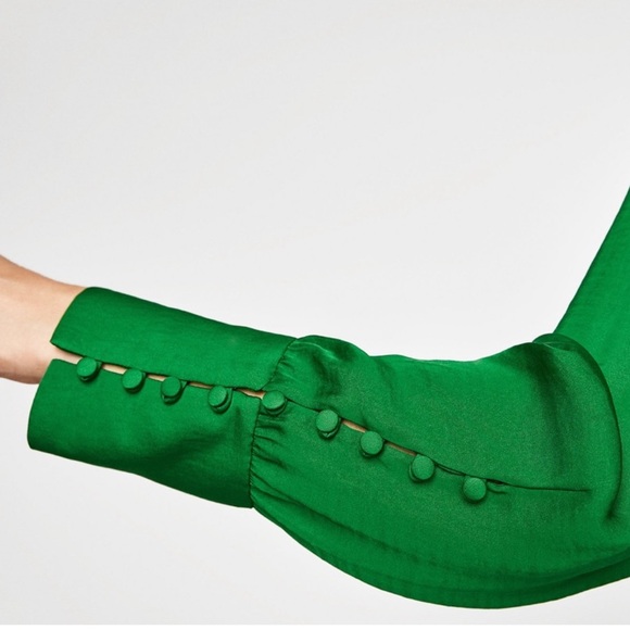 Zara Frill High Neck Long Sleeve
Green Blouse Size Medium Holiday Parties - Picture 6 of 10